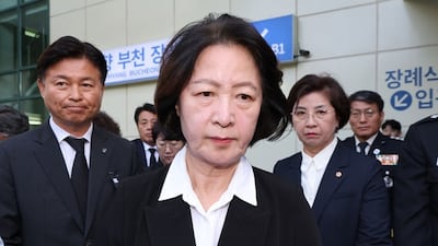 순직 소방관 장례식장 나서는 추미애 지사